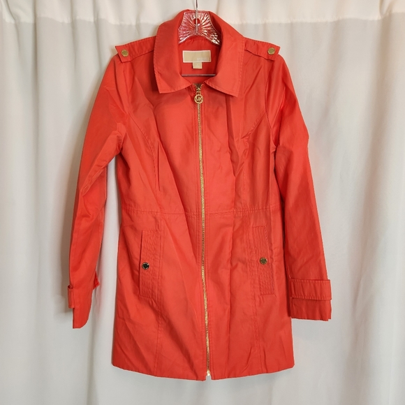 MICHAEL KORS WOMENS ORANGE ZIP-UP COAT Small - Picture 4 of 11